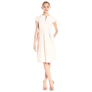 NWT Gorgeous Helene Berman Pink V Neck Spot Dress